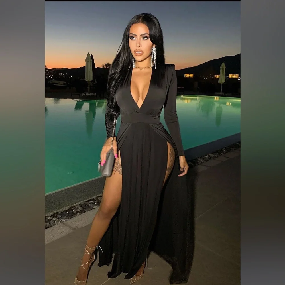 SOLD- Mercari. Fashion nova black spree dress - Picture 1 of 4
